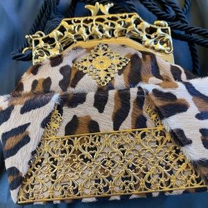 Vintage Fendi Borsa Gondola Ocelot Handbag